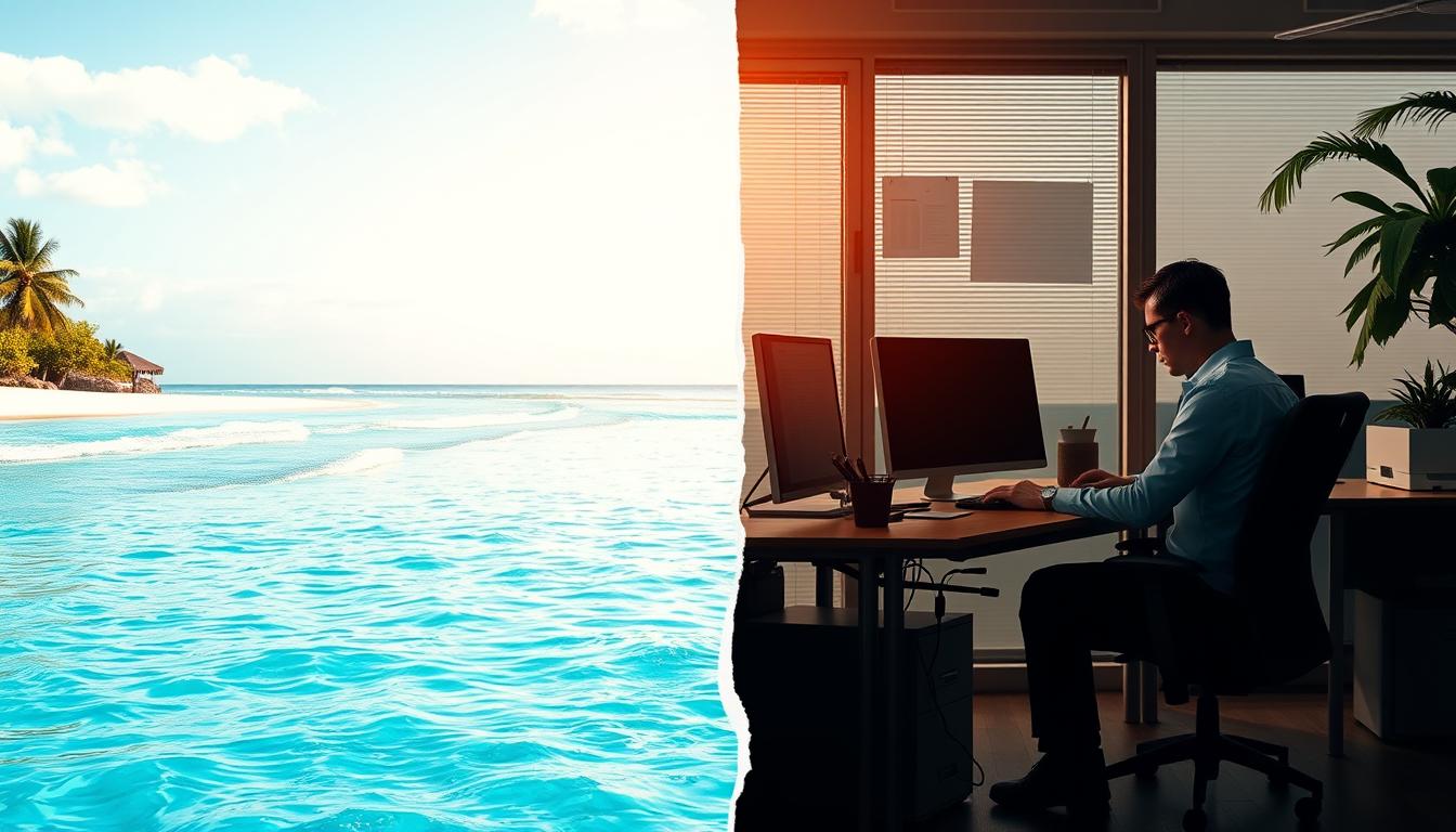 Tatil sonrası depresyonun nedenleri gösterilen kavramsal görsel