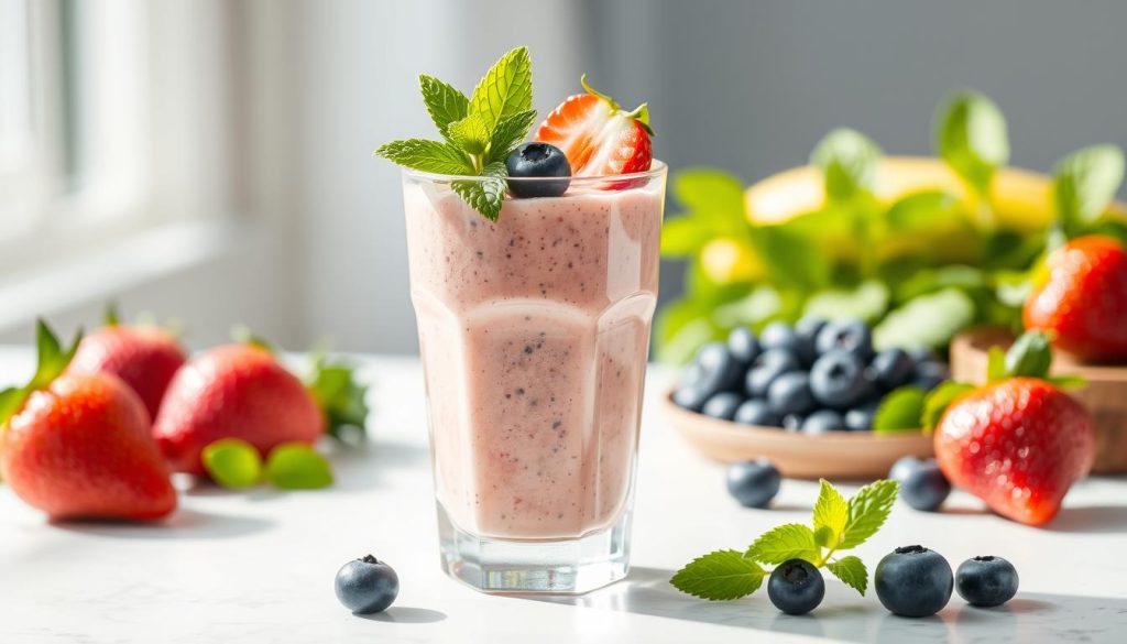Yaz meyveleri ile hazırlanmış sağlıklı smoothie Yaz meyveleri ile hazırlanmış sağlıklı smoothie